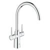 Grohe Ambi Contemporary Two Handle Swivel 360 Chrome Kitchen Mixer Tap