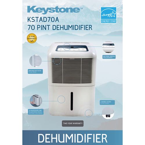 Keystone 70-Pint Dehumidifier 