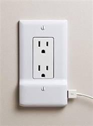 SnapPower White Duplex Outlet Coverplate with 2 Port USB Charger