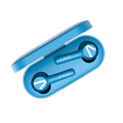 Auriculares Inalámbricos Veho Stix II True - Aqua Blue - Micrófonos Quad Pro hasta 5 hrs de batería & ENC - Caja de Carga Incluida
