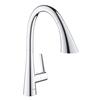 Grohe Zedra with Pull-out Spray Single Lever Swivel C Spout 360 Chrome Kitchen Mixer Tap | 9 lpm